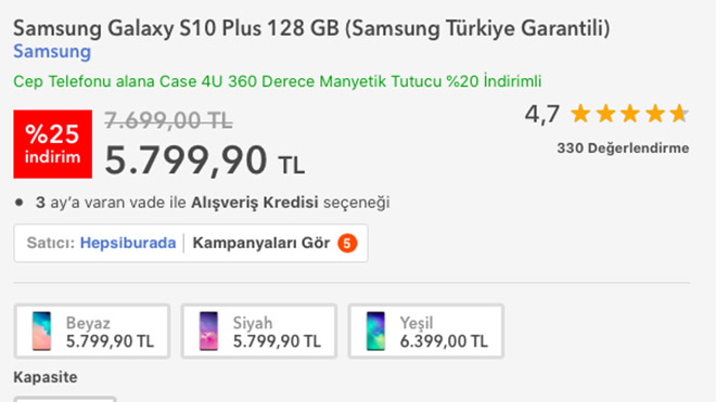 Samsung Galaxy S10 Plus fiyatına şok indirim