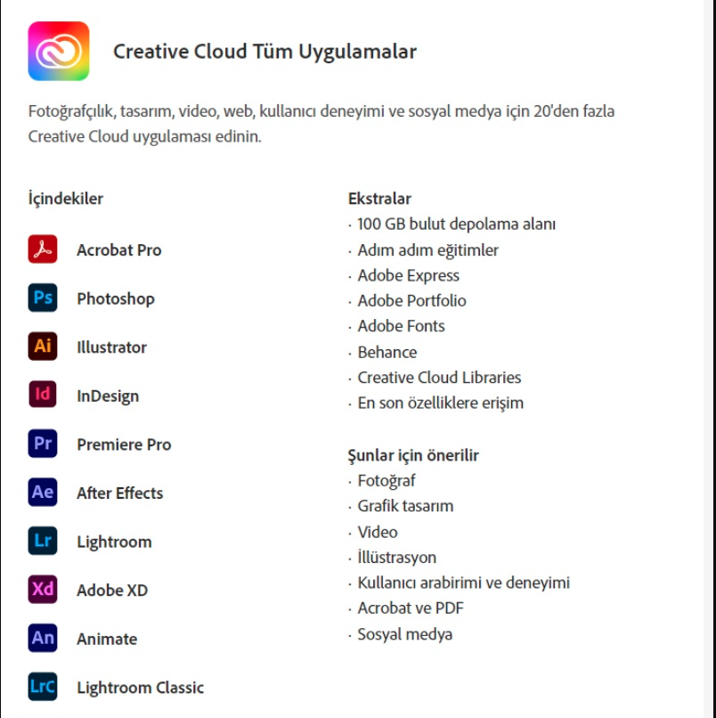 creative cloud uygulama