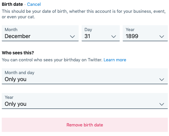 Doğum Tarihinizi Twitter Profilinizden Nasıl Gizler