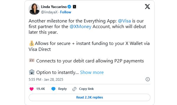 Elon Musk'ın X'i Finansal Hizmetler Sağlamak için Visa ile İşbirliği Yapıyor