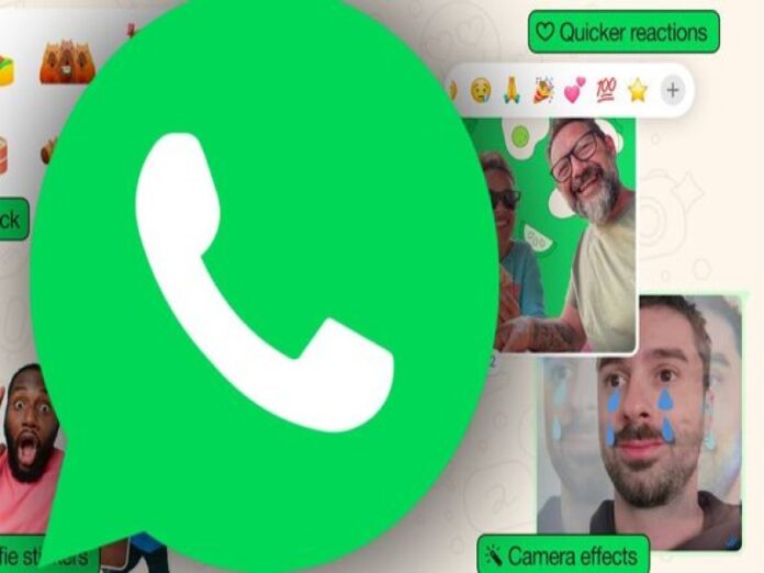 Meta yeni WhatsApp kamera efektleri, selfie çıkartmaları ve daha hızlı tepkiler sunuyor