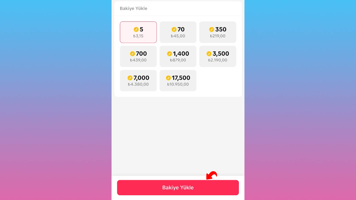 TikTok Jeton Yükleme