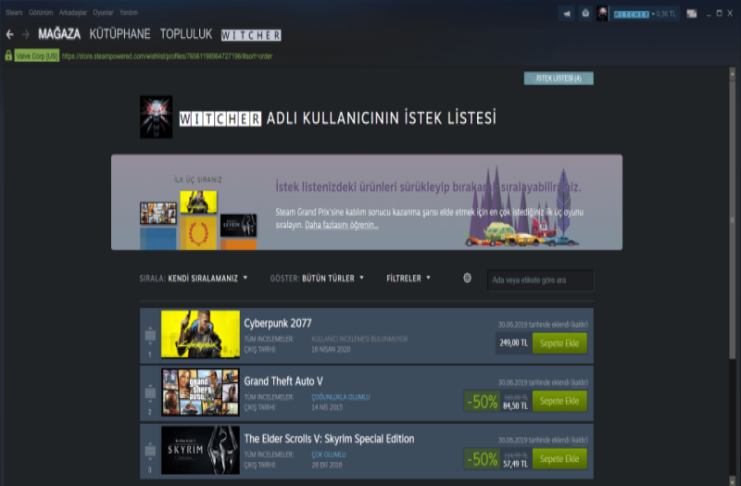 Steam İstek Listesi Nasıl Açılır?